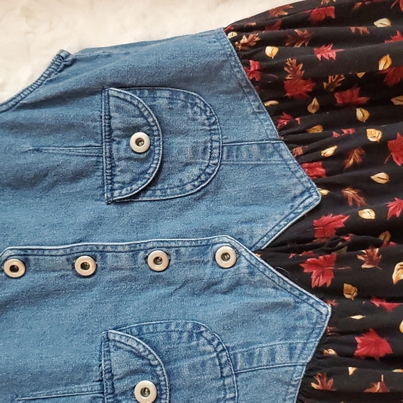 â˘Lord & Taylor'sâ˘Young People's Shopâ˘denim and leaf design dressâ˘sz.10-12 - Picture 7 of 13